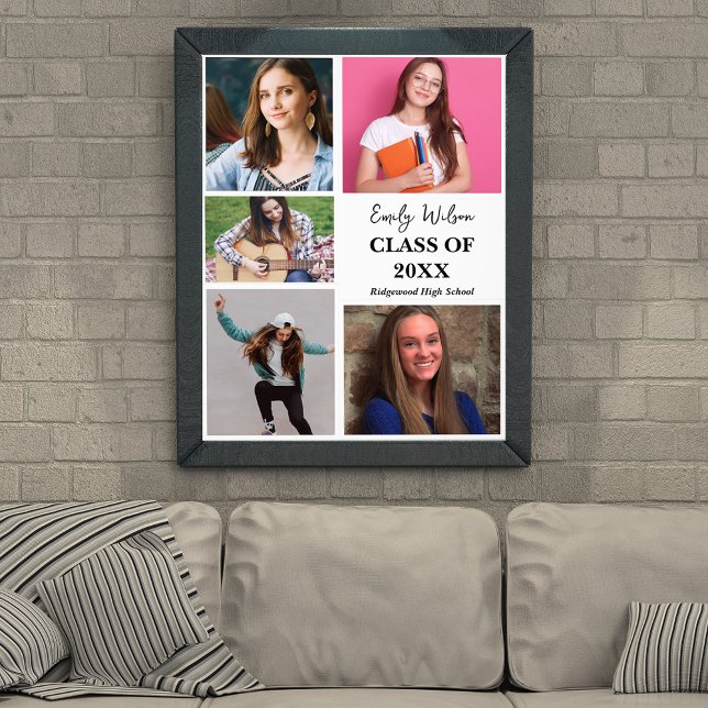 Class of 2026 Senior Graduation Announcement  Photo Print (Class of 2026 Graduation Announcement Poster | Multi Photo Senior Graduation Keepsake Print)