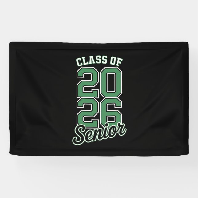 Class Of 2026 Senior Green Graduation Graduate Banner (Horizontal)