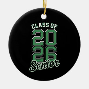 Class Of 2026 Senior Green Graduation Graduate Ceramic Ornament