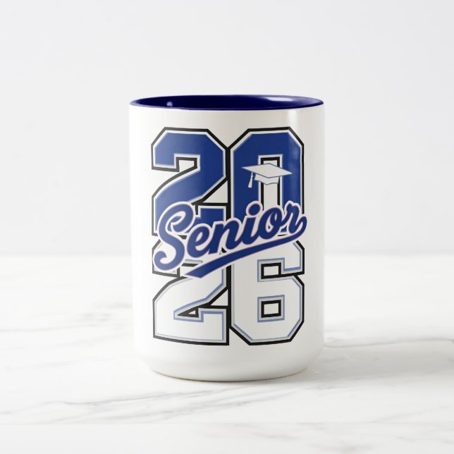 Class of 2026 Senior Pride Typography  Two-Tone Coffee Mug (Center)