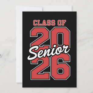 Class Of 2026 Senior Red Graduation 26 Graduate Announcement