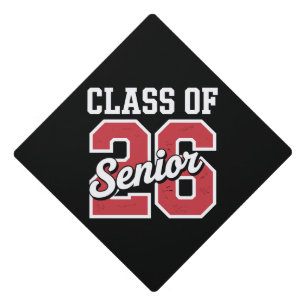 Class Of 2026 Senior Red Graduation 26 Graduate Cap Topper