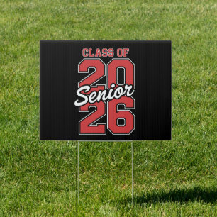 Class Of 2026 Senior Red Graduation 26 Graduate Sign