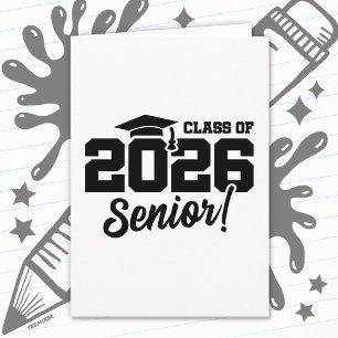 Class of 2026 Senior Varsity Graduation Fun Quote Card
