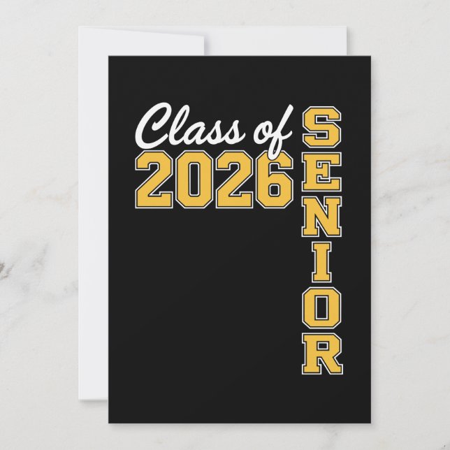 Class Of 2026 Senior Yellow Graduation Graduate Invitation (Front)