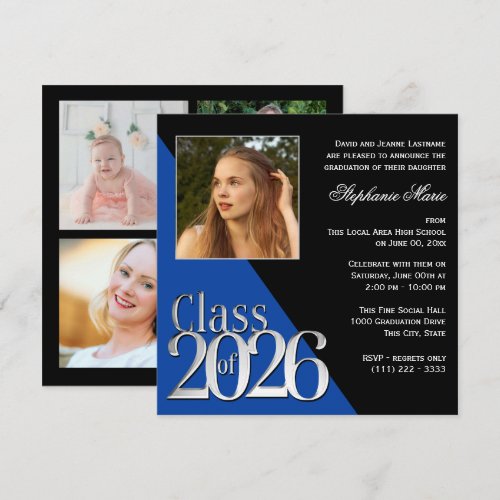 Class of 2026 Silver Grad Blue with Photo