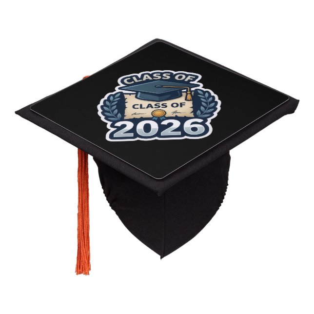 Class of 2026 Tassel Topper - Retro Pixel Art Badg (Angled)