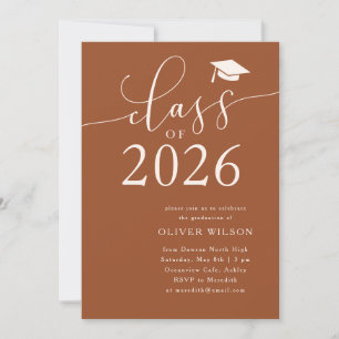 Class of 2026 Terracotta Graduation Party  Invitation