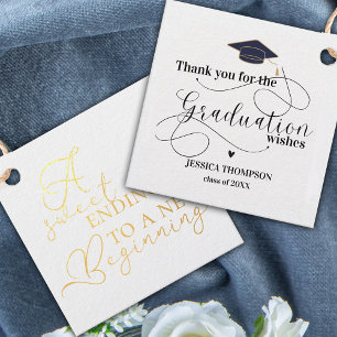 Class of 2026 Thank You for the Graduation Wishes  Foil Favor Tags