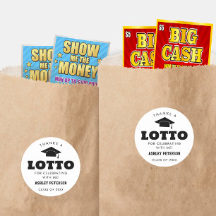 Class of 2026 Thanks a Lotto Ticket Favors Classic Round Sticker