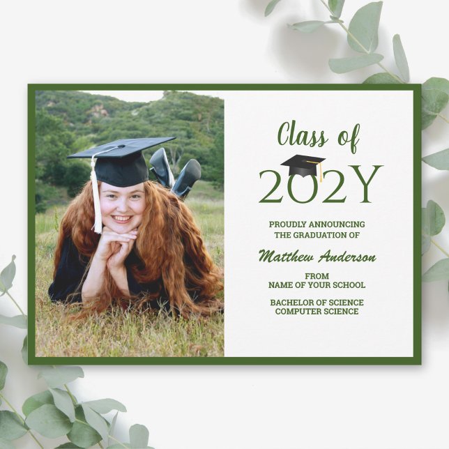Class of 2026 Typography Graduate Photo Graduation Announcement (Creator Uploaded)