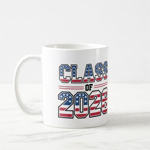 Class of 2026 USA Flag Graduation Coffee Mug