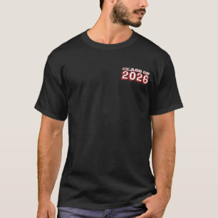Class of 2026 Varsity Font Front and Back Graduati T-Shirt