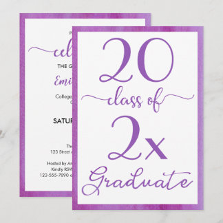 Class Of 2026 Violet Graduation Party Invitation