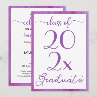 Class Of 2026 Violet Graduation Party Invitation
