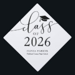 Class of 2026 White Graduation   Cap Topper<br><div class="desc">Perfect custom graduation cap for the graduate! Celebrate their accomplishment in style with this graduation cap topper. It says "Class of 2026" in typography text against a white background. Personalize this product by adding their name and school name.</div>