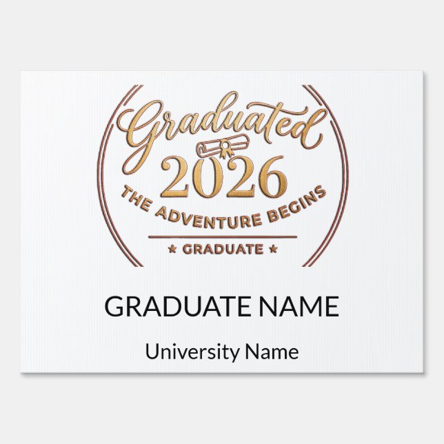 Class of 2026 Yard Sign / Adventure Begins (Front)