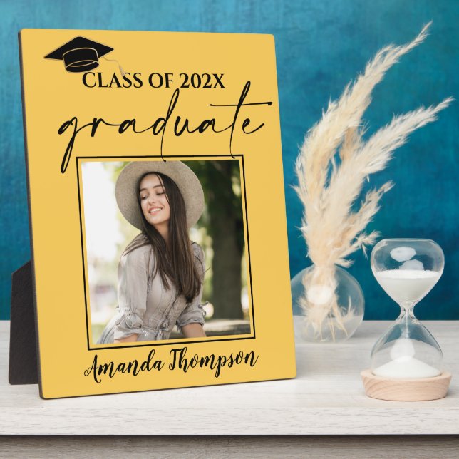 Class Of 2026 Yellow Photo Graduate Announcement Plaque (Side)