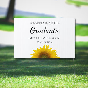 Class of 2026 Yellow Sunflower Graduation Party  Sign