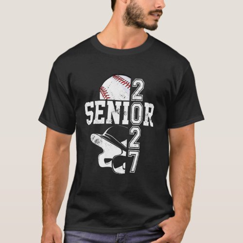 Class of 2027 Baseball Senior 27 Player Team Gradu T-Shirt