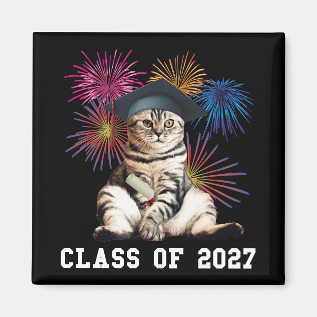 Class of 2027 Cat Lover Magnet (Front)