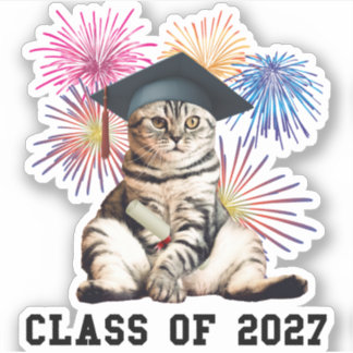 Class of 2027 Cat Lover Sticker