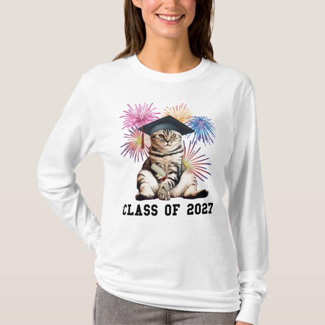 Class of 2027 Cat Lover T-Shirt (Front)