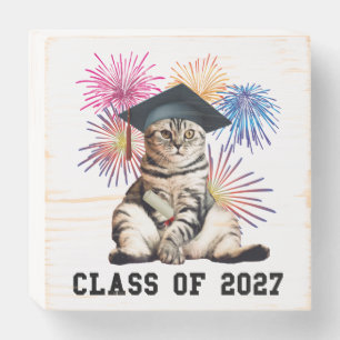 Class of 2027 Cat Lover Wooden Box Sign