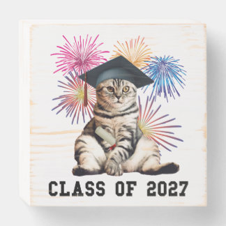 Class of 2027 Cat Lover Wooden Box Sign
