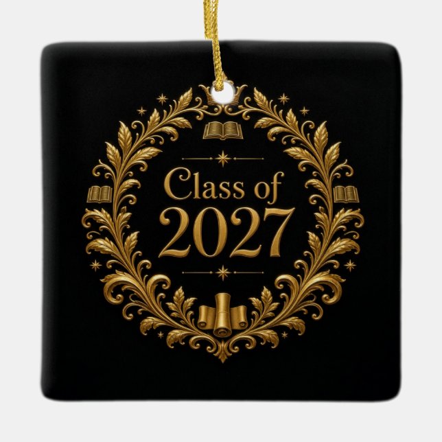 Class of 2027 ceramic ornament (Front)