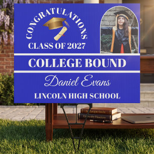 Class of 2027 College Bound Bold Typography Yard Sign