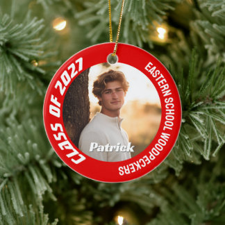 Class of 2027 Customizable School Senior Photo Ceramic Ornament