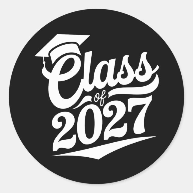 Class Of 2027 Graduation Graduate Classic Round Sticker (Front)