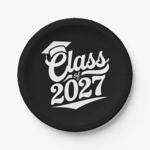 Class Of 2027 Graduation Graduate Paper Plates