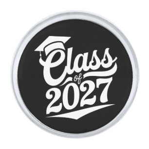 Class Of 2027 Graduation Graduate Silver Finish Lapel Pin