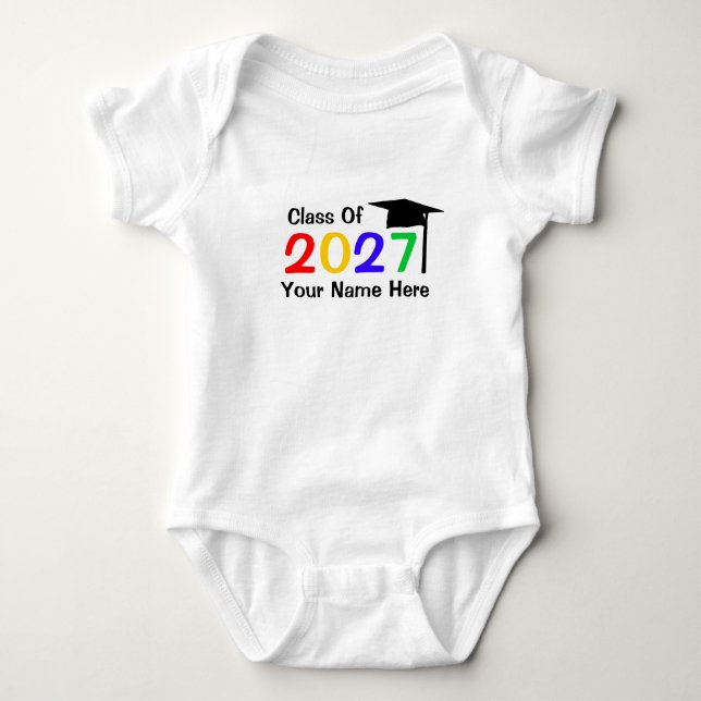 class of 2027 infant graduation baby bodysuit (Front)
