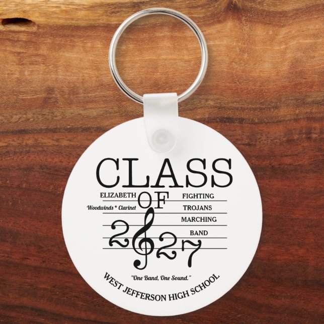 Class of 2027 Marching Band Graduation Keychain (Front)