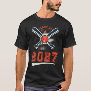 Class of 2027 School Graduation Baseball Player Sp T-Shirt