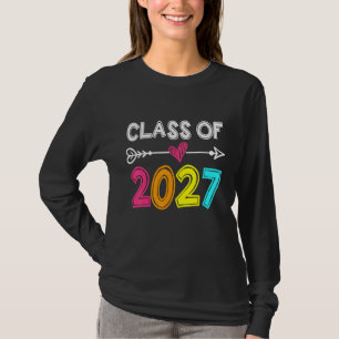 Class Of 2027 Senior 2027 Grow With Me School Grad T-Shirt