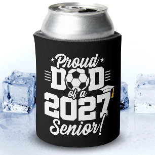 Class of 2027 Senior Graduation Soccer Proud Dad Can Cooler