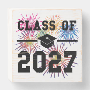 Class Of 2027 Senior Year Wooden Box Sign