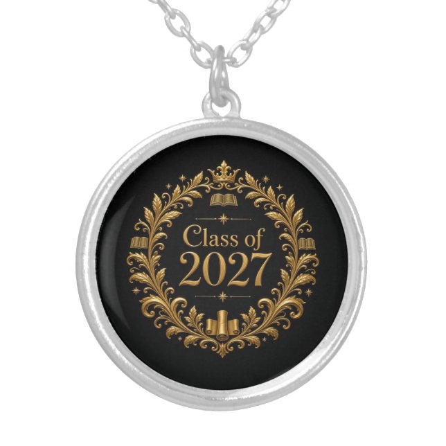 Class of 2027 silver plated necklace (Front)