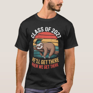 Class Of 2027 Sloth Graduation T-Shirt