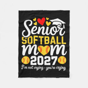 Class of 2027 softball mom senior graduation fleece blanket