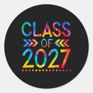 Class of 2027 - Tie dye Back to School Class of 20 Classic Round Sticker