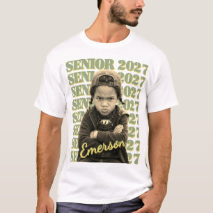 Class of 2027 Vintage Senior Photo Graduation T-Shirt