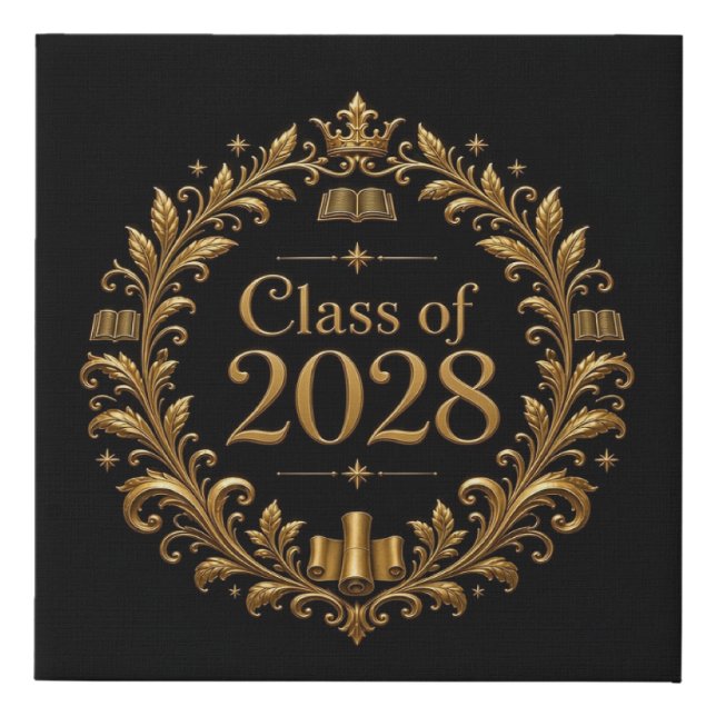 Class of 2028 faux canvas print (Front)
