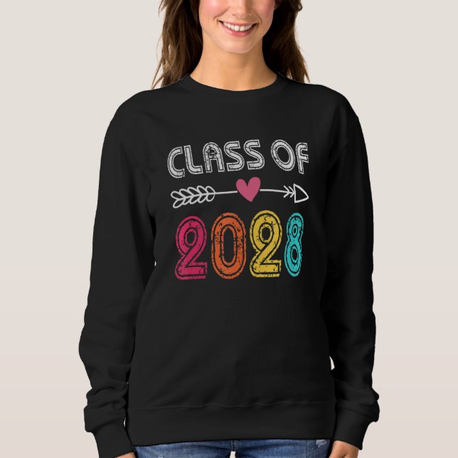 Class Of 2028 Grow With Me Pre K Kindergarten Grad Sweatshirt (Front)