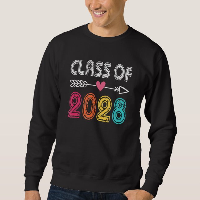Class Of 2028 Grow With Me Pre K Kindergarten Grad Sweatshirt (Front)