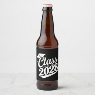 Class Of 2028 Proud Graduate Graduation Beer Bottle Label